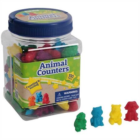 Eureka Tub of Animal Counters Manipulative Set, 100 Pieces 867470